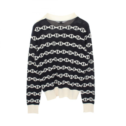HERMES Chaine d'Ancre Shoulder Cashmere Sweater Size 44