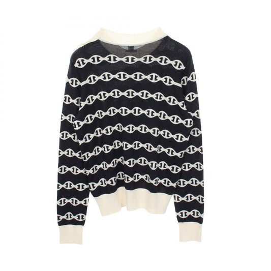 HERMES Chaine d'Ancre Shoulder Cashmere Sweater Size 44