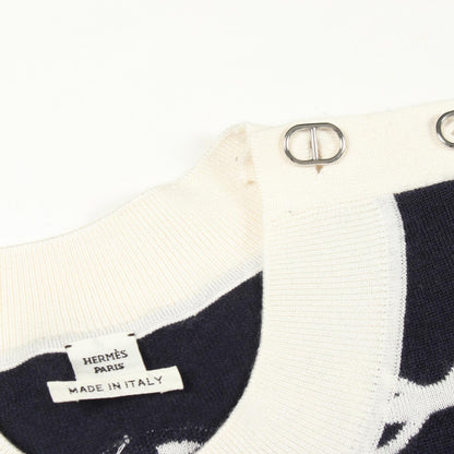 HERMES Chaine d'Ancre Shoulder Cashmere Sweater Size 44