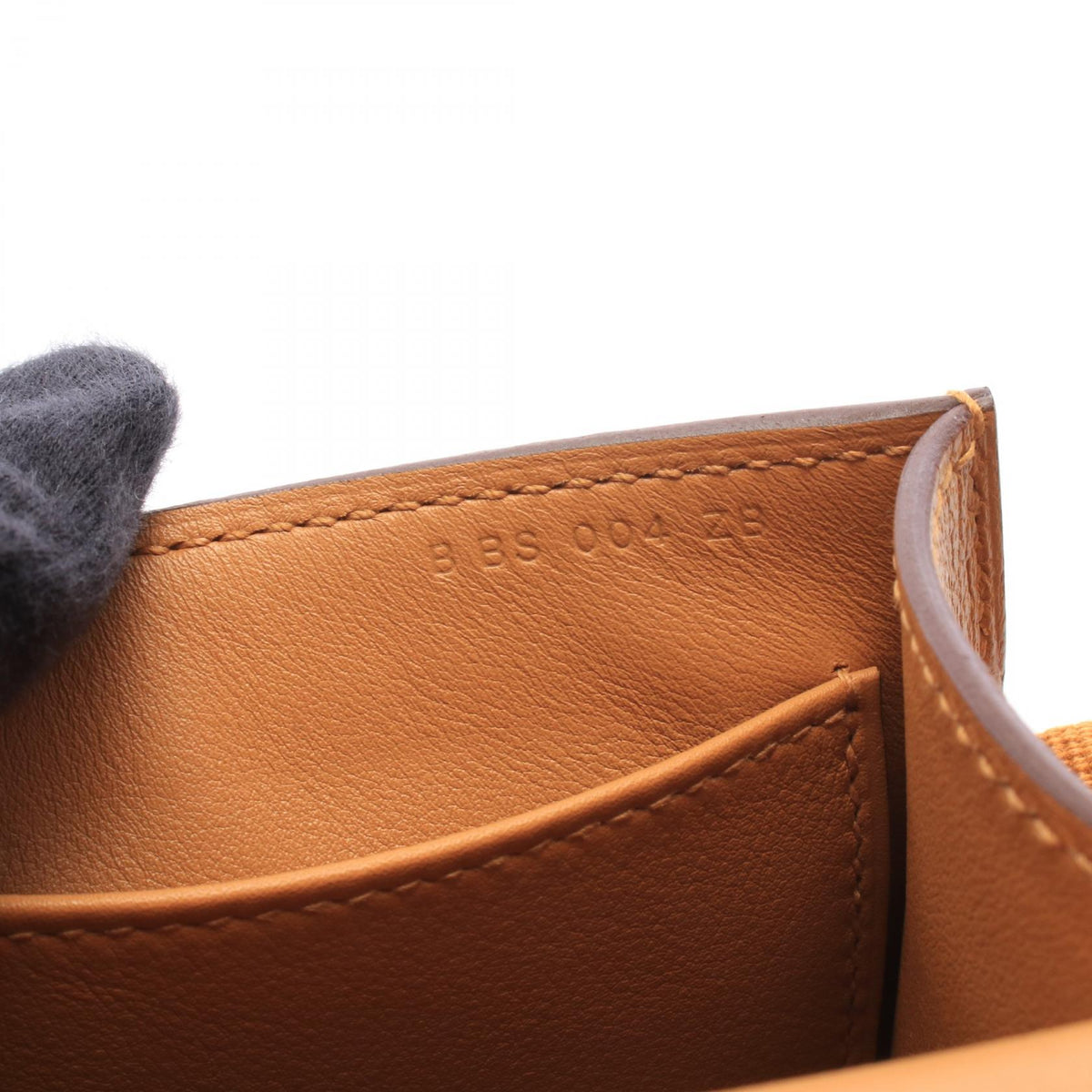 HERMES Geta Chèvre Leather Shoulder Bag