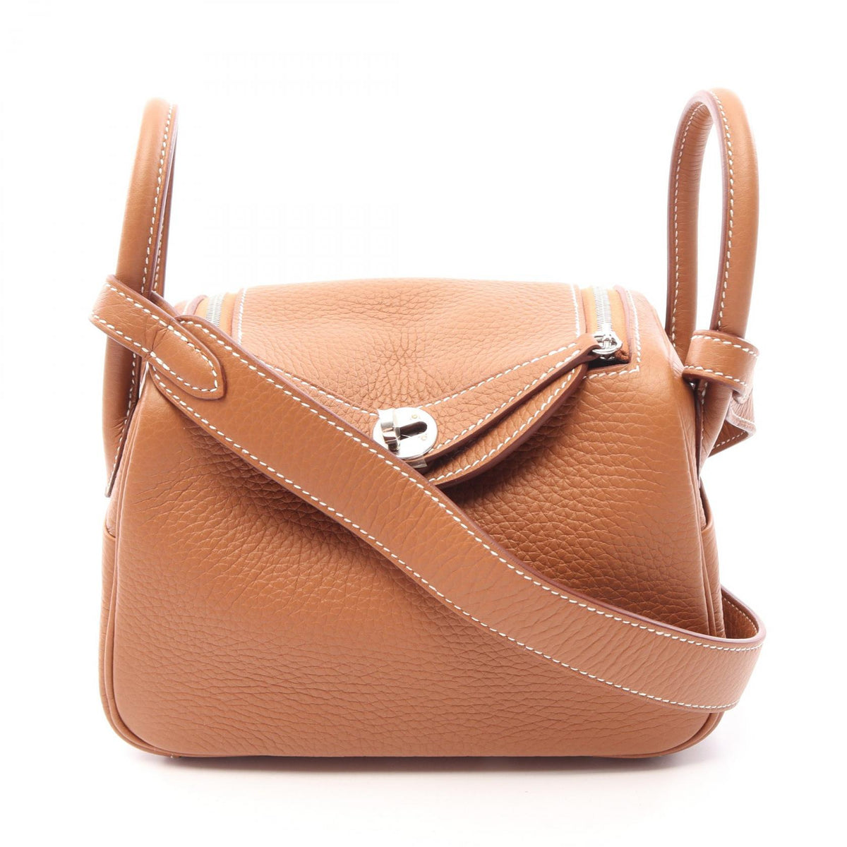 HERMES Lindy Mini Taurillon Silver HW Shoulder Bag