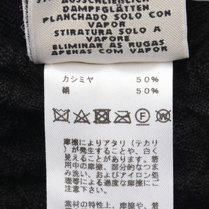 HERMES Black Sleeveless Ripple Knit Cashmere Dress Size 36