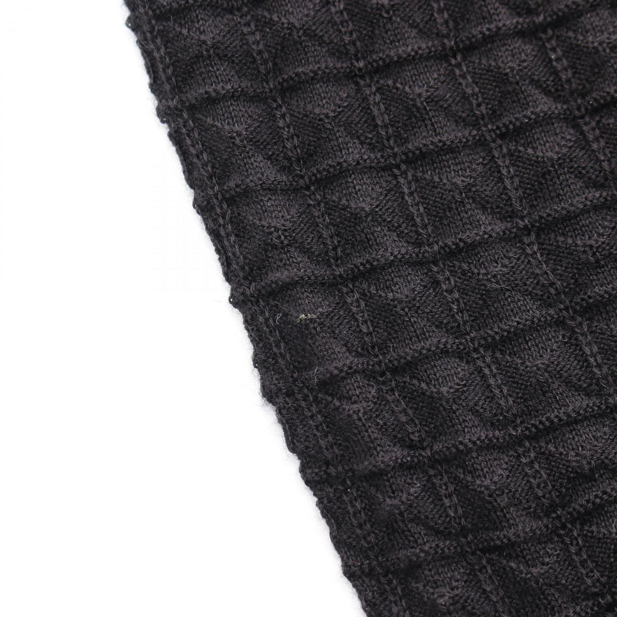 HERMES Black Sleeveless Ripple Knit Cashmere Dress Size 36