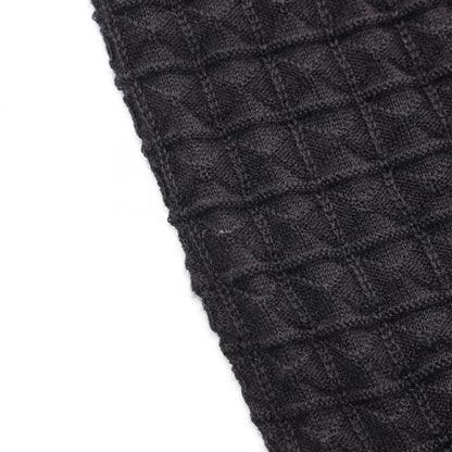 HERMES Black Sleeveless Ripple Knit Cashmere Dress Size 36