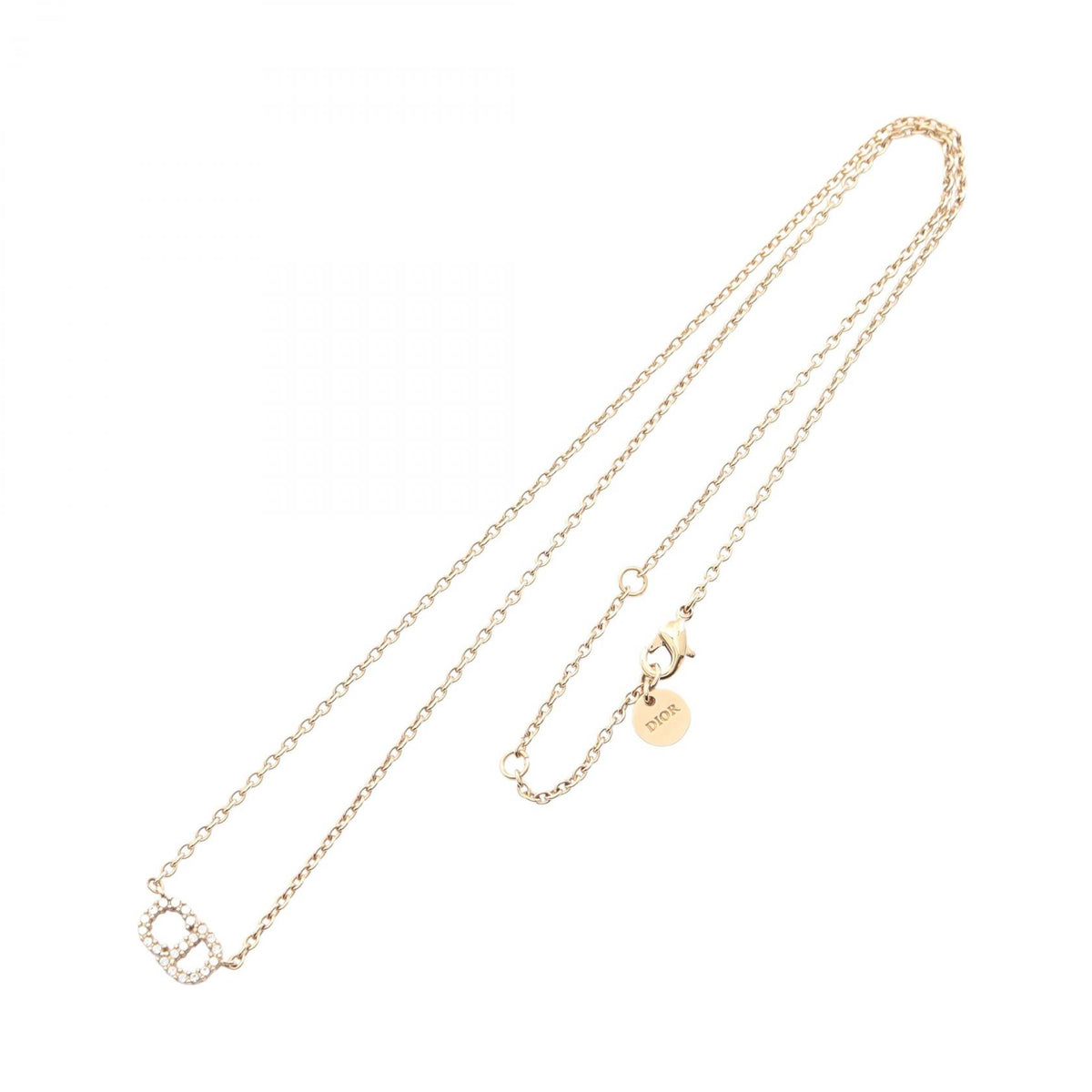 Dior CD Logo Gold Rhinestone Necklace