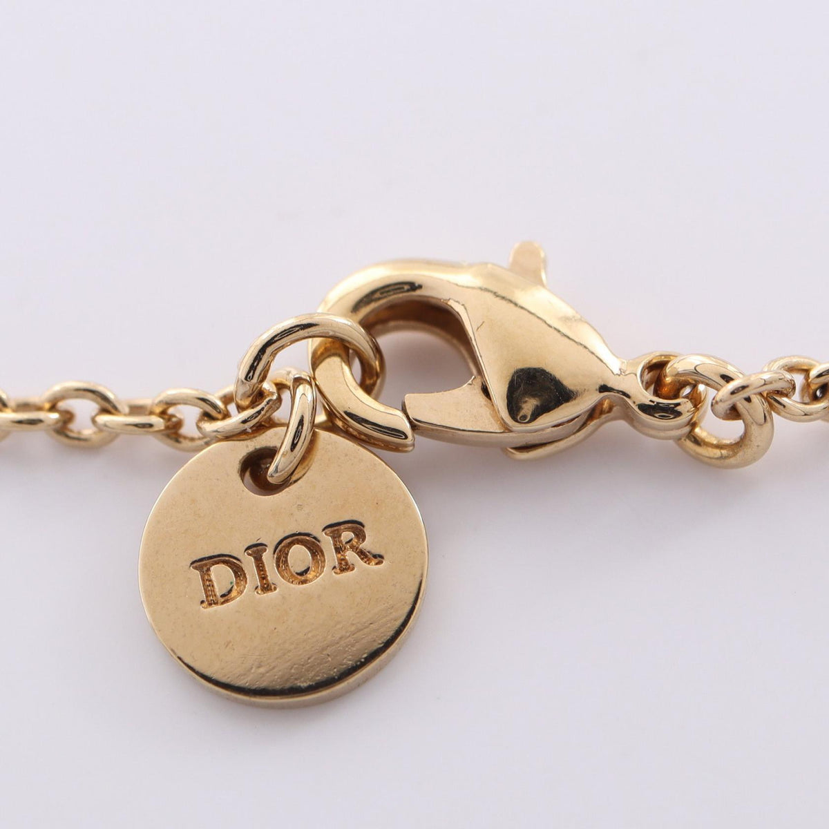 Dior CD Logo Gold Rhinestone Necklace