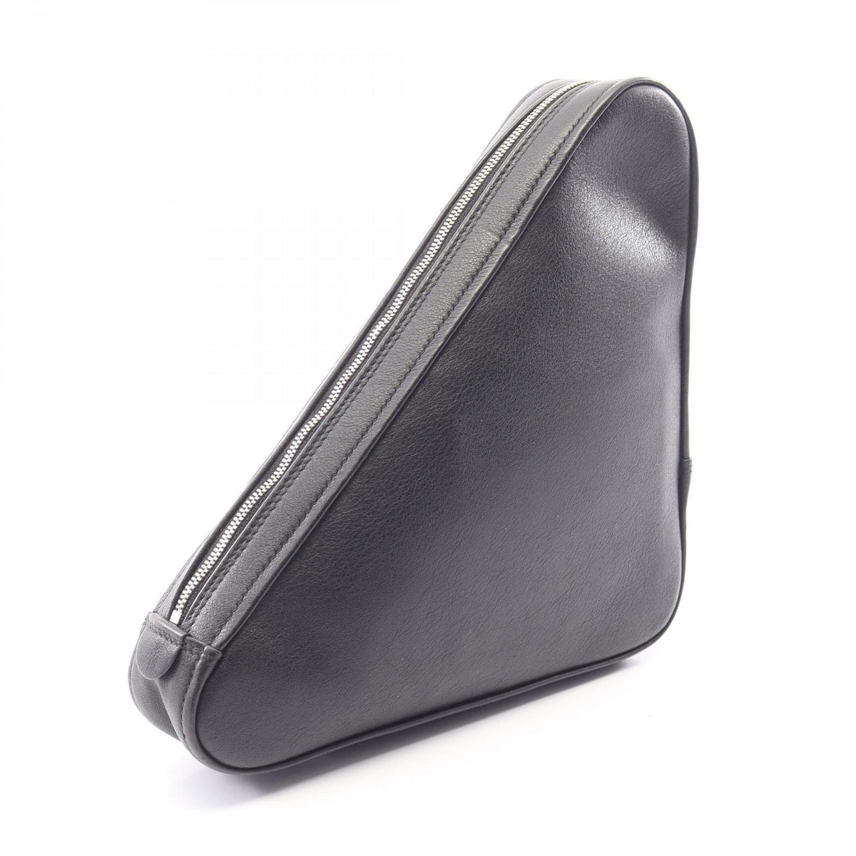 BALENCIAGA Triangle Leather Clutch Black