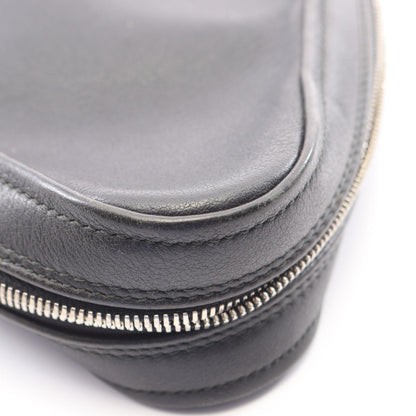 BALENCIAGA Triangle Leather Clutch Black