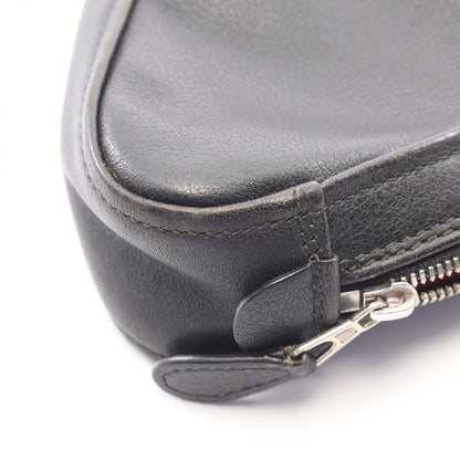 BALENCIAGA Triangle Leather Clutch Black