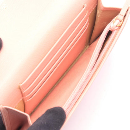 CHANEL Coco Button Leather Bi-fold Wallet