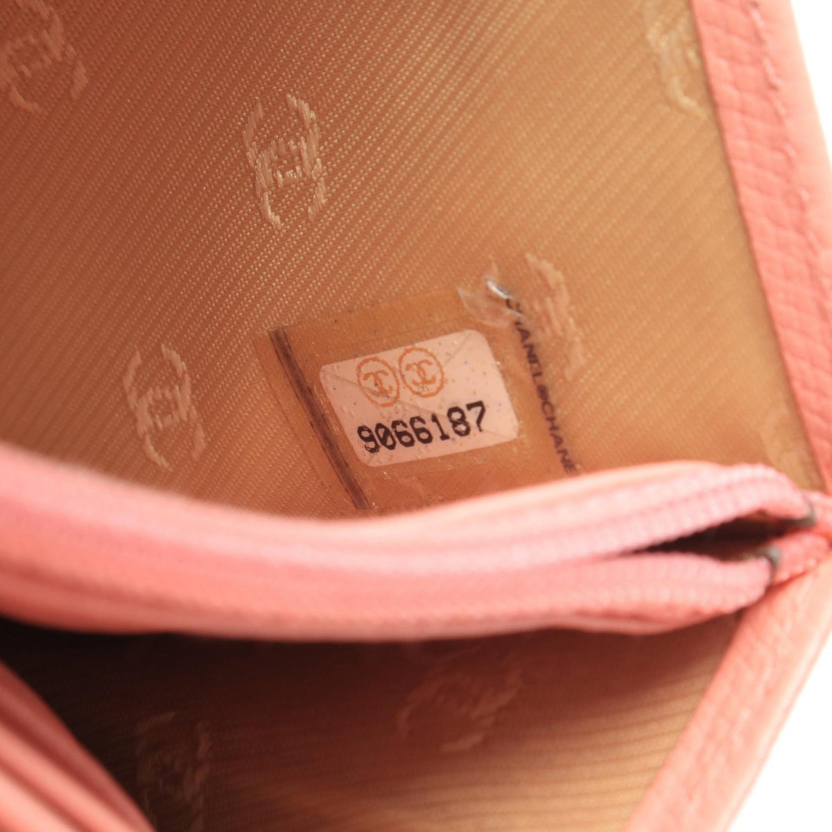 CHANEL Coco Button Leather Bi-fold Wallet