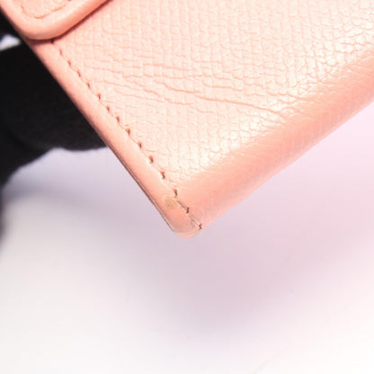 CHANEL Coco Button Leather Bi-fold Wallet