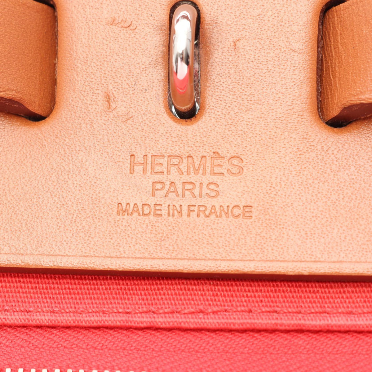 HERMES Herbag Zip PM Rose Canvas Handbag