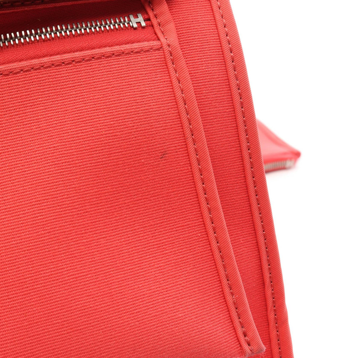 HERMES Herbag Zip PM Rose Canvas Handbag