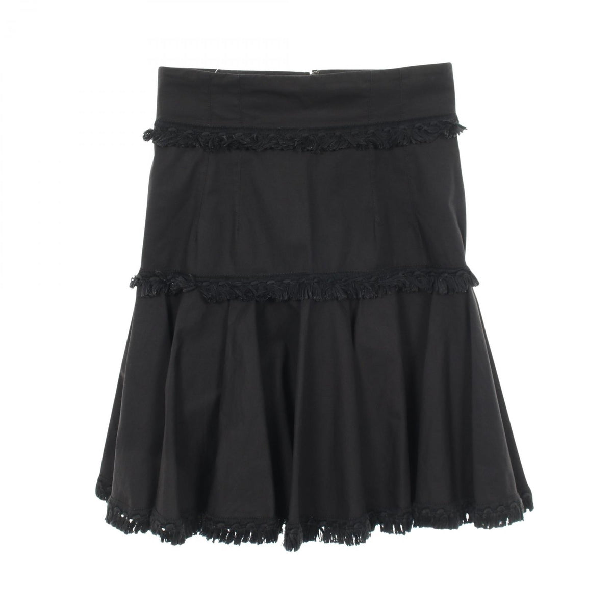 DOLCE & GABBANA Black Fringe Skirt Size 38
