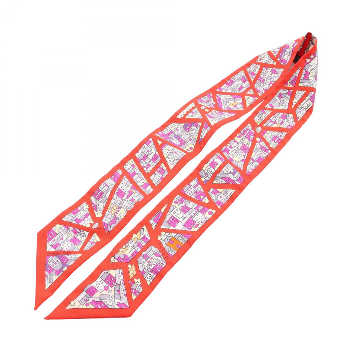 HERMES Twilly Rive Droite Rive Scarf Red