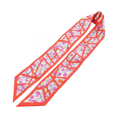 HERMES Twilly Rive Droite Rive Scarf Red