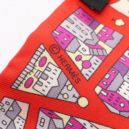 HERMES Twilly Rive Droite Rive Scarf Red