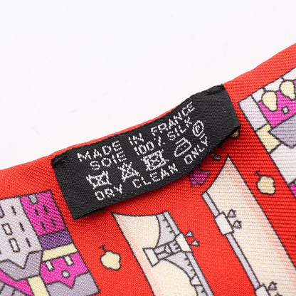 HERMES Twilly Rive Droite Rive Scarf Red