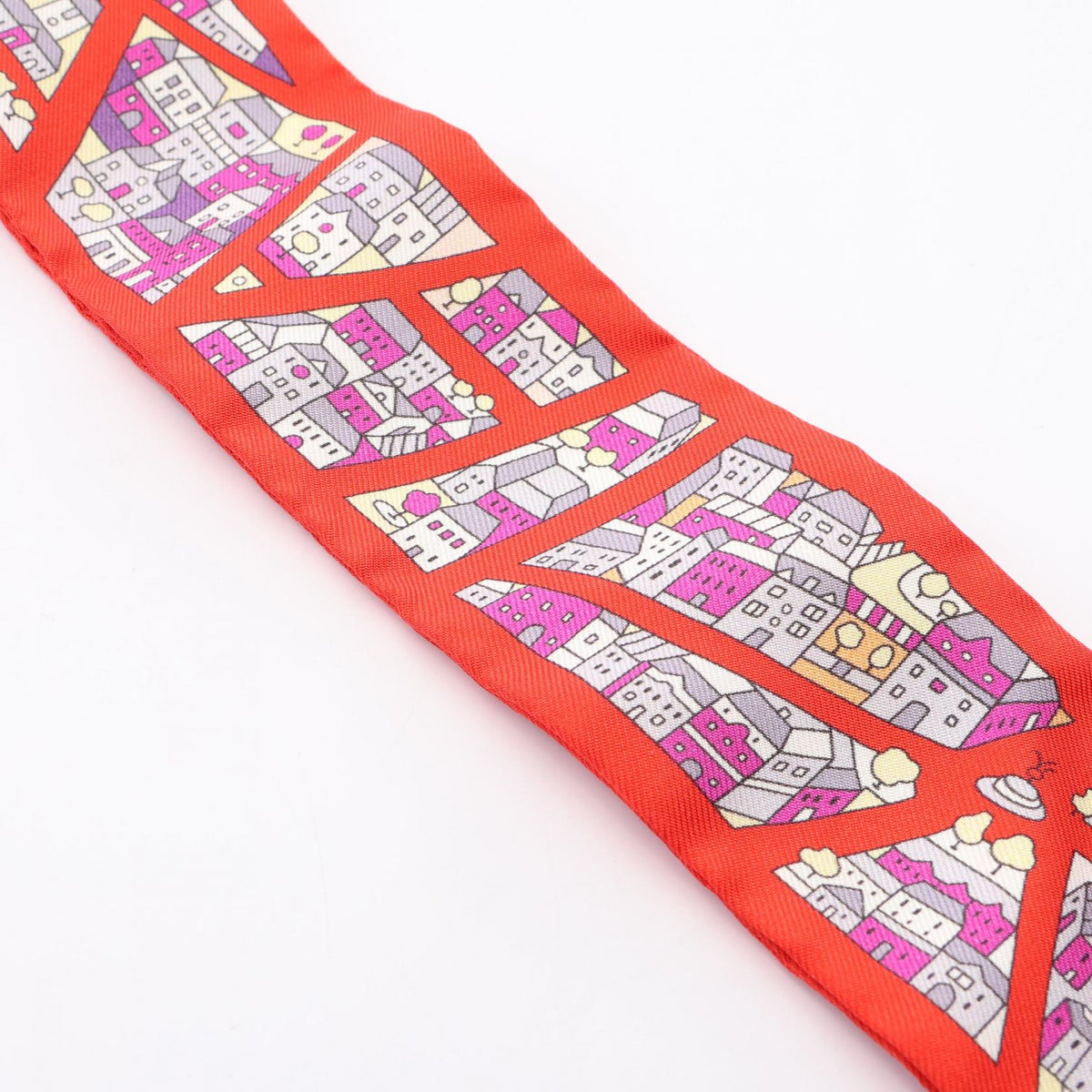 HERMES Twilly Rive Droite Rive Scarf Red