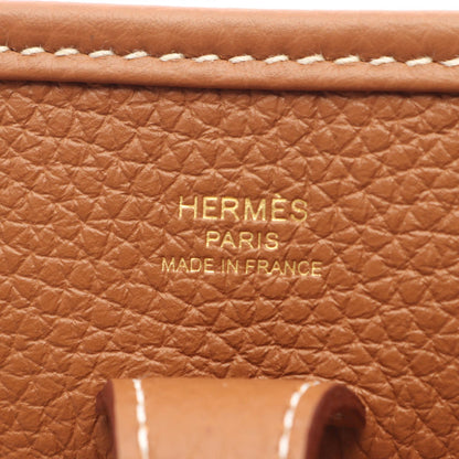HERMES Evelyne 23 Taurillon Clemence Bag Brown Size 23