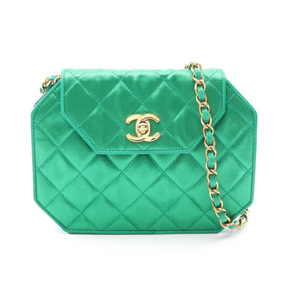 CHANEL Matelasse Mini Fabric Bag Green