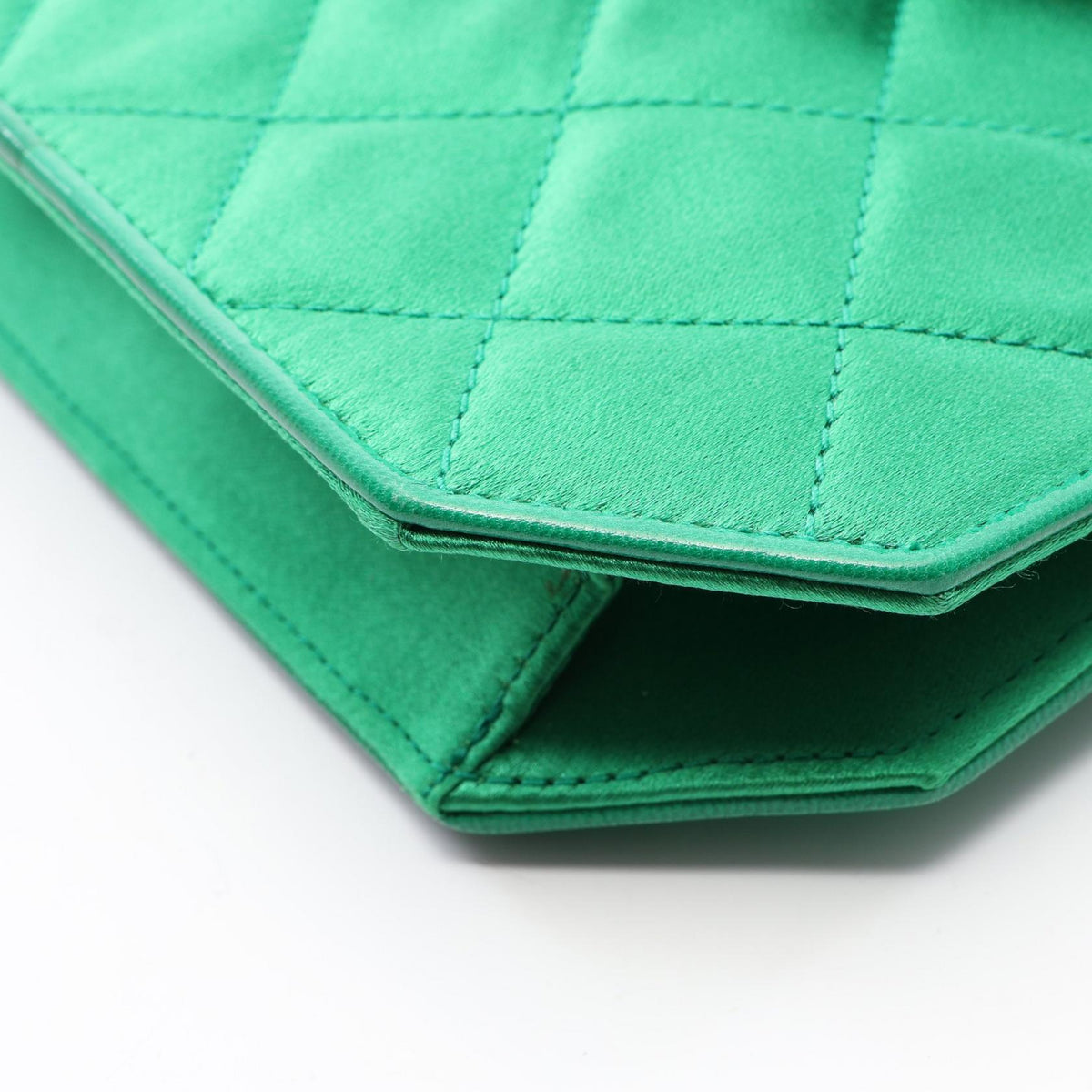 CHANEL Matelasse Mini Fabric Bag Green