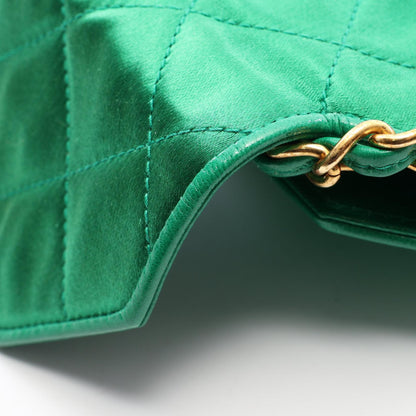 CHANEL Matelasse Mini Fabric Bag Green
