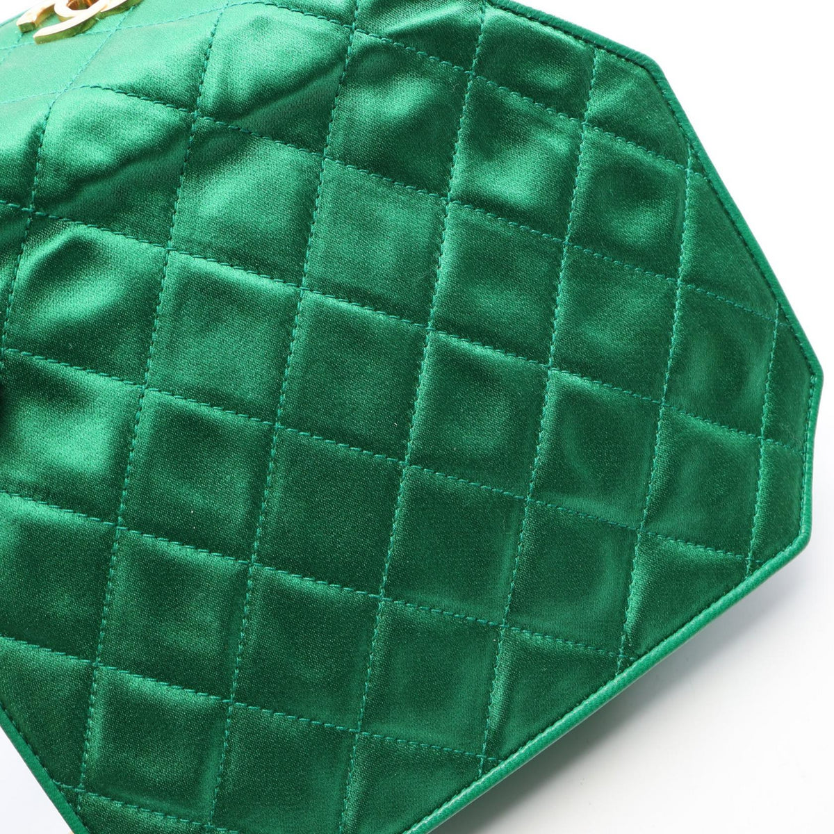 CHANEL Matelasse Mini Fabric Bag Green