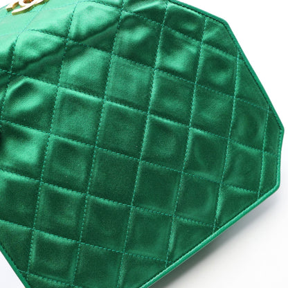 CHANEL Matelasse Mini Fabric Bag Green
