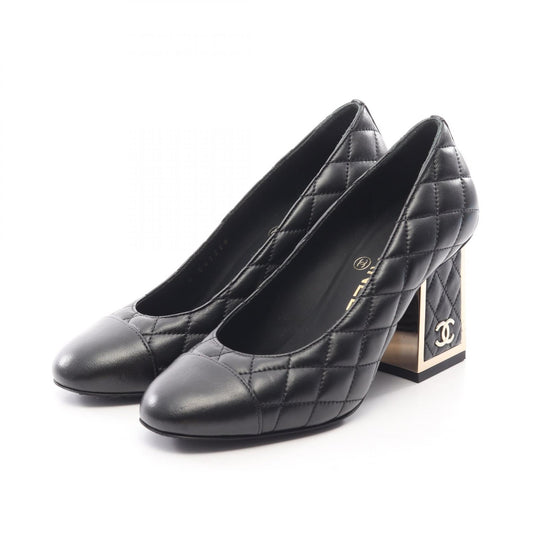 CHANEL Matelasse Lambskin Pumps Black Size 35.5