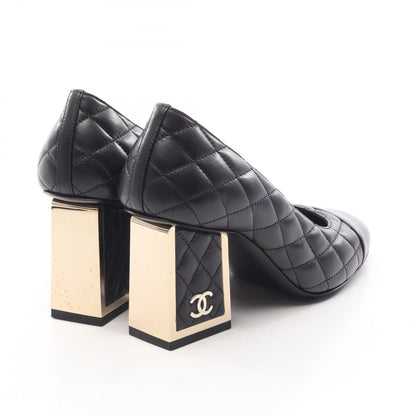 CHANEL Matelasse Lambskin Pumps Black Size 35.5