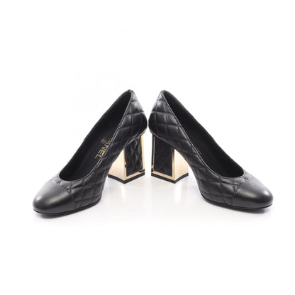 CHANEL Matelasse Lambskin Pumps Black Size 35.5