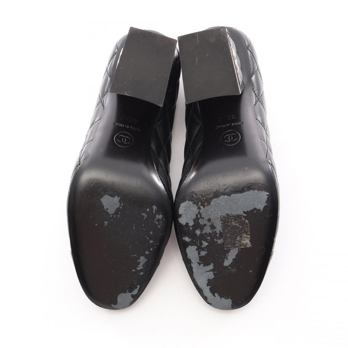 CHANEL Matelasse Lambskin Pumps Black Size 35.5