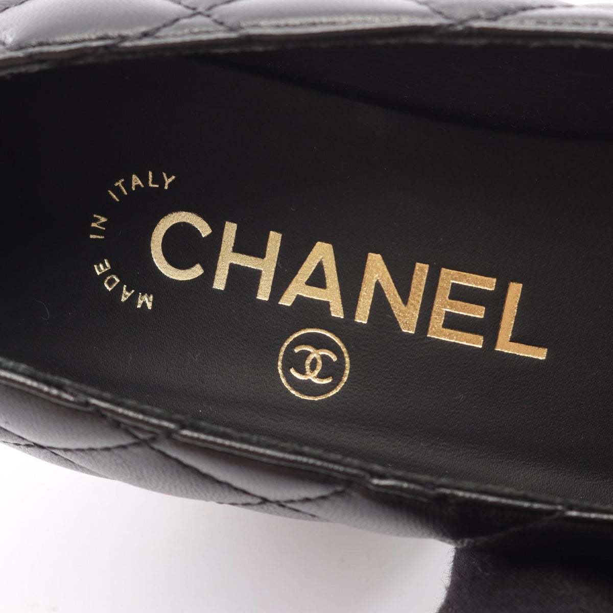 CHANEL Matelasse Lambskin Pumps Black Size 35.5