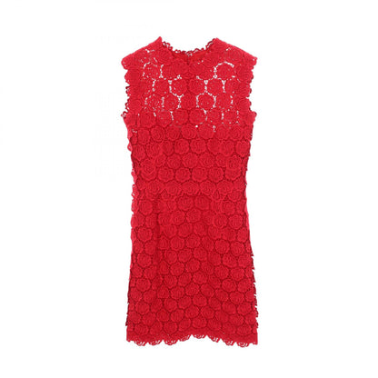 Valentino Floral Lace Sleeveless Cotton Dress Size 40S
