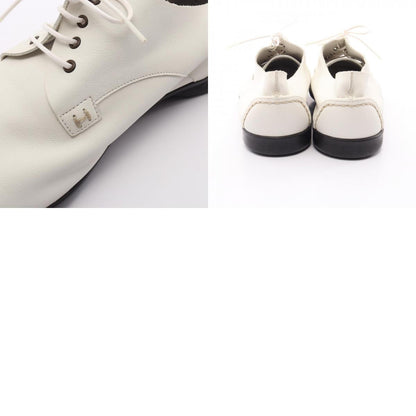 HERMES White Leather Derby Shoes Size EU 42
