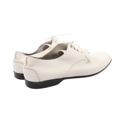 HERMES White Leather Derby Shoes Size EU 42