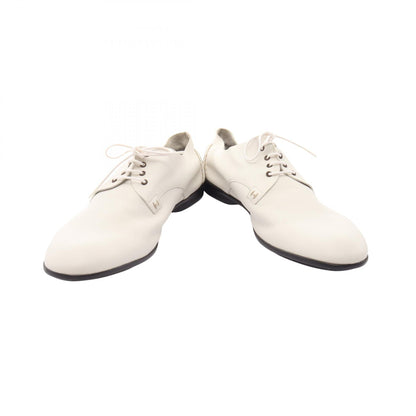HERMES White Leather Derby Shoes Size EU 42