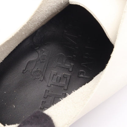 HERMES White Leather Derby Shoes Size EU 42