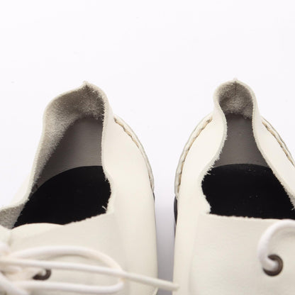 HERMES White Leather Derby Shoes Size EU 42