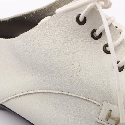 HERMES White Leather Derby Shoes Size EU 42
