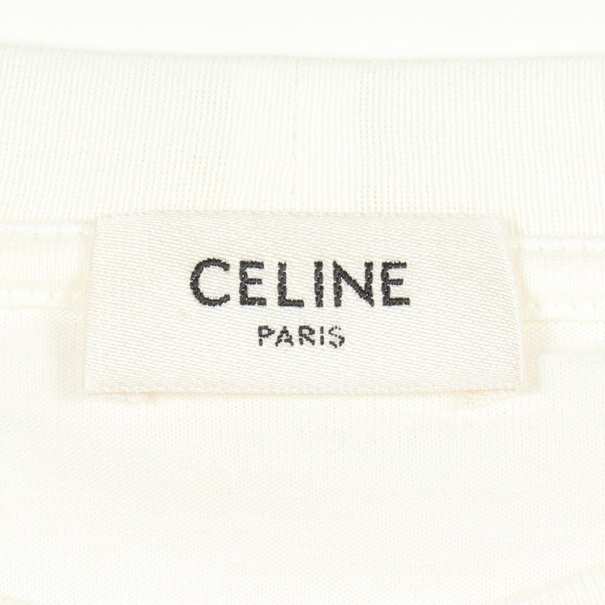 CELINE Logo Print Cropped Cotton T-Shirt Size XS