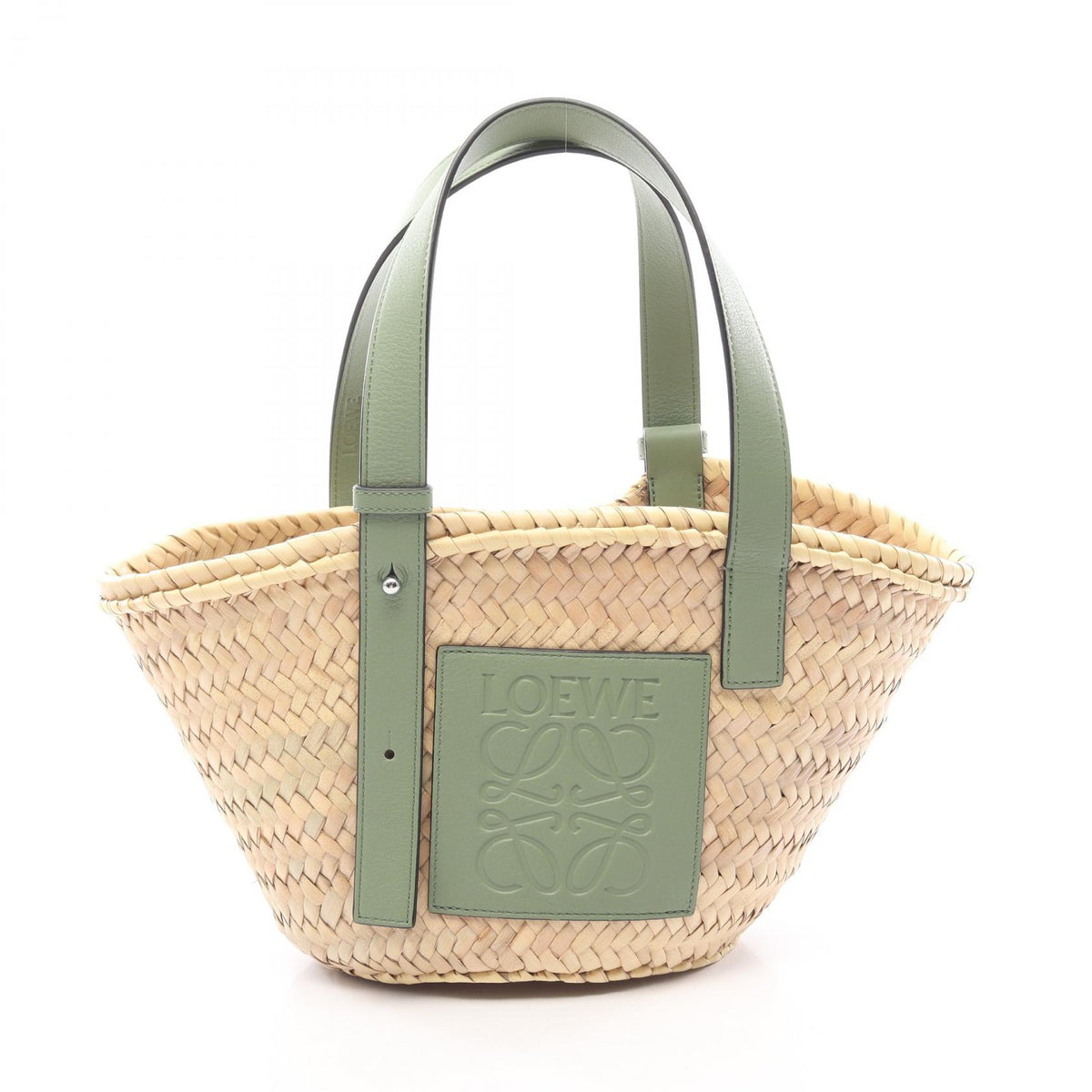 LOEWE Small Raffia Leather Bag Beige