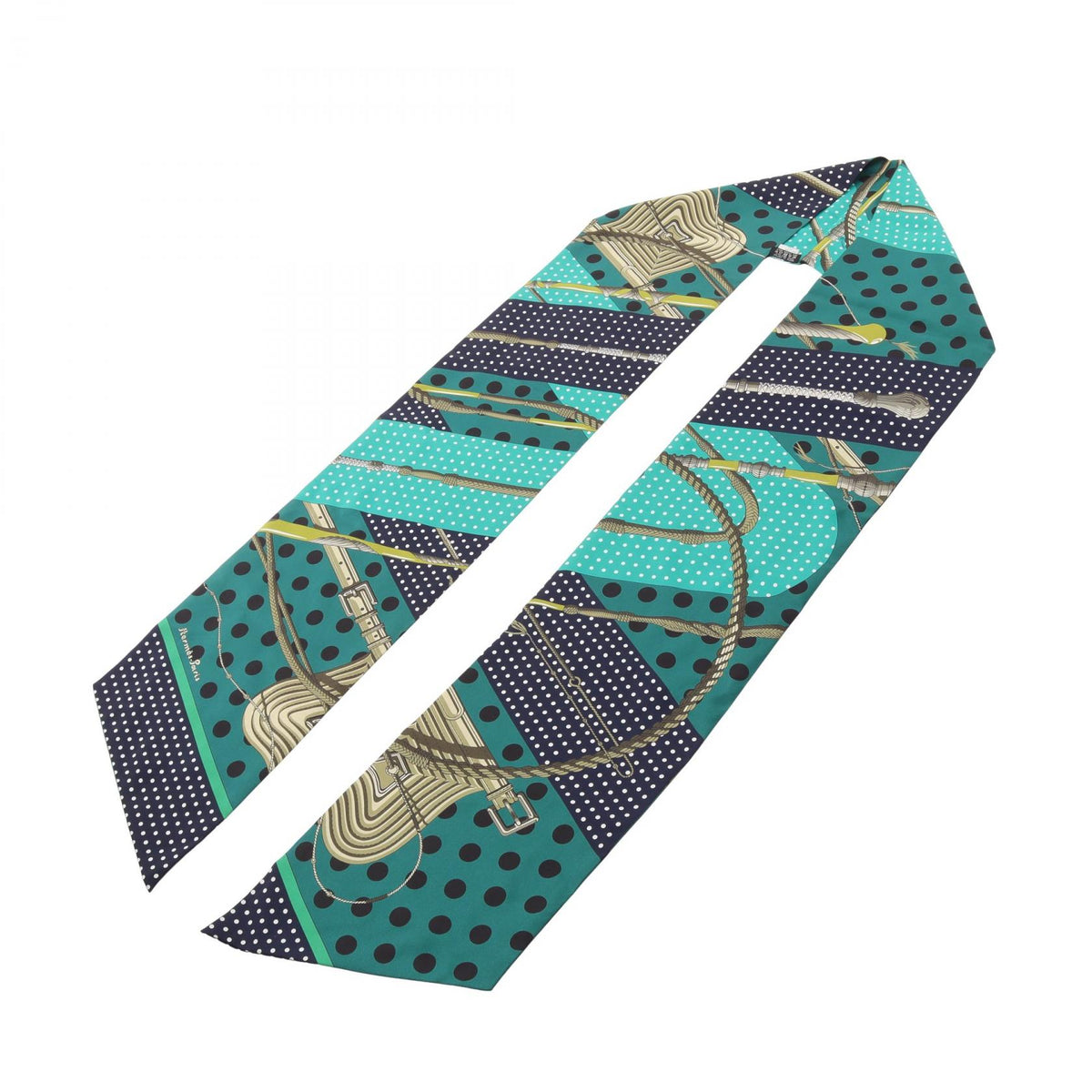HERMES Maxi Twilly Clic Clac a Scarf Green