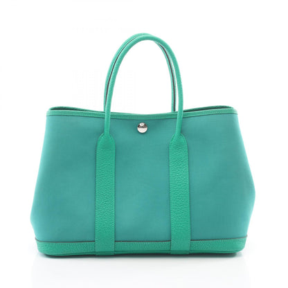 HERMES Garden Party TPM Toile Mint Green Tote