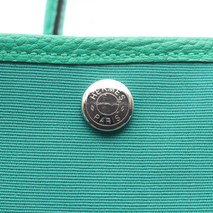 HERMES Garden Party TPM Toile Mint Green Tote