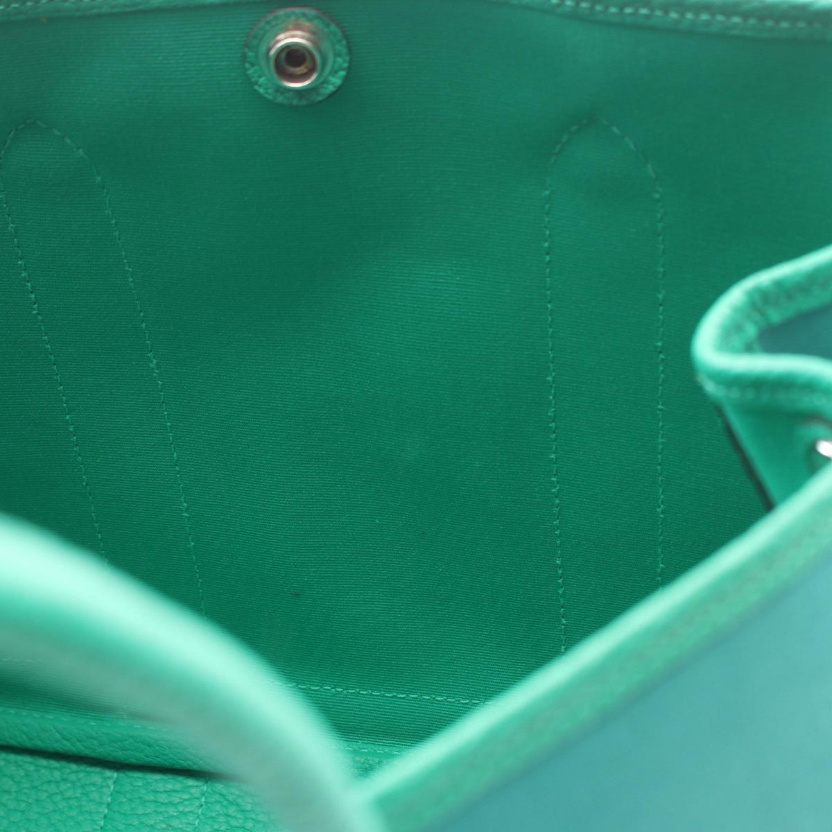HERMES Garden Party TPM Toile Mint Green Tote