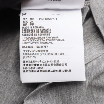 PRADA Triangle Logo Distressed Cotton T-Shirt Size XS