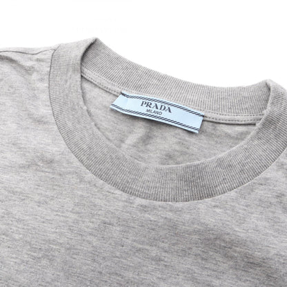PRADA Triangle Logo Distressed Cotton T-Shirt Size XS